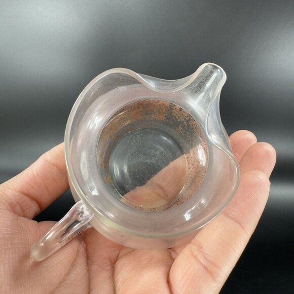 Mid Century Light Pink Glass Pitcher Carafe Miniature With Gold Flecks All Over - Picture 14 of 16